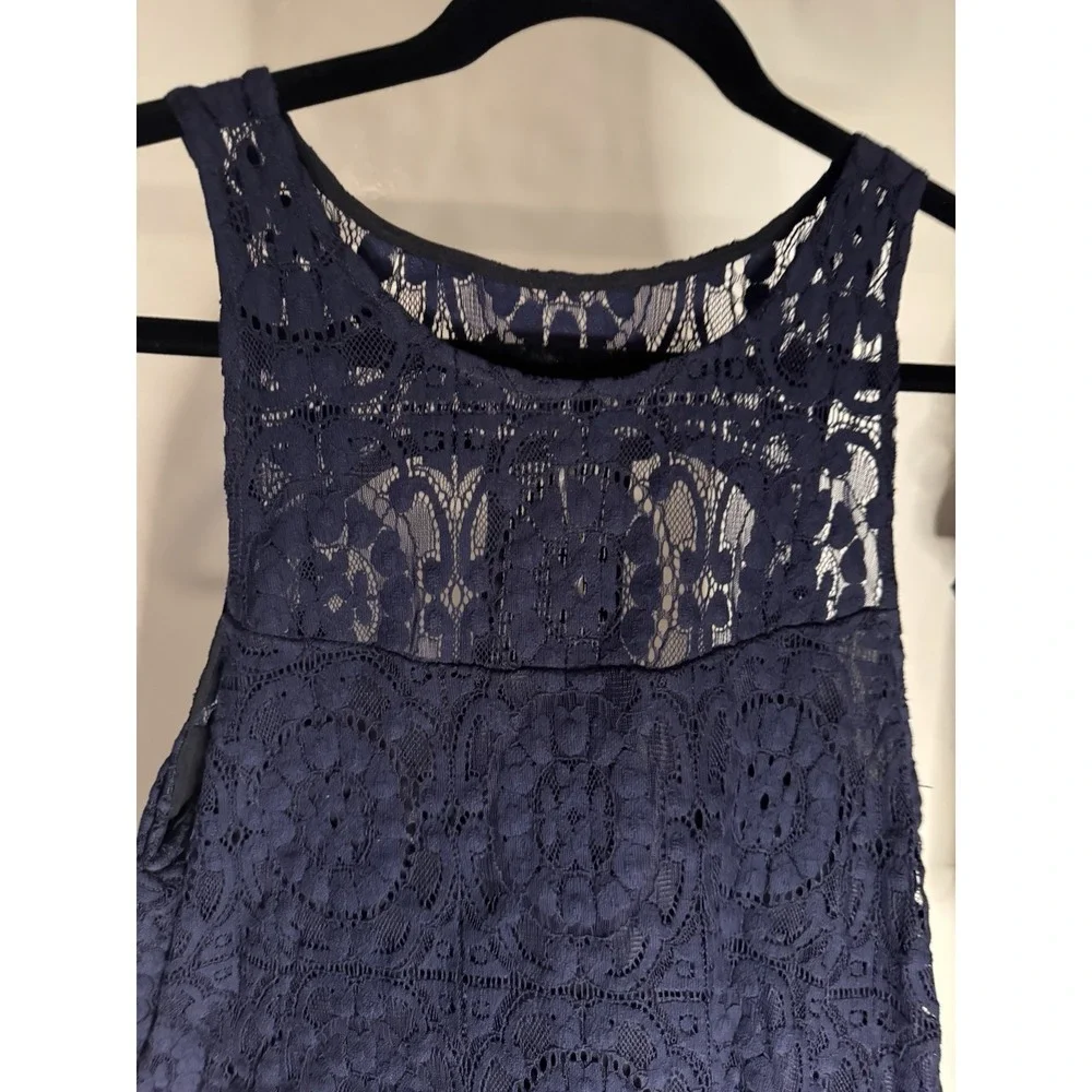 Free People Dress Dark Blue Lace‎ Lined Size Small Petite